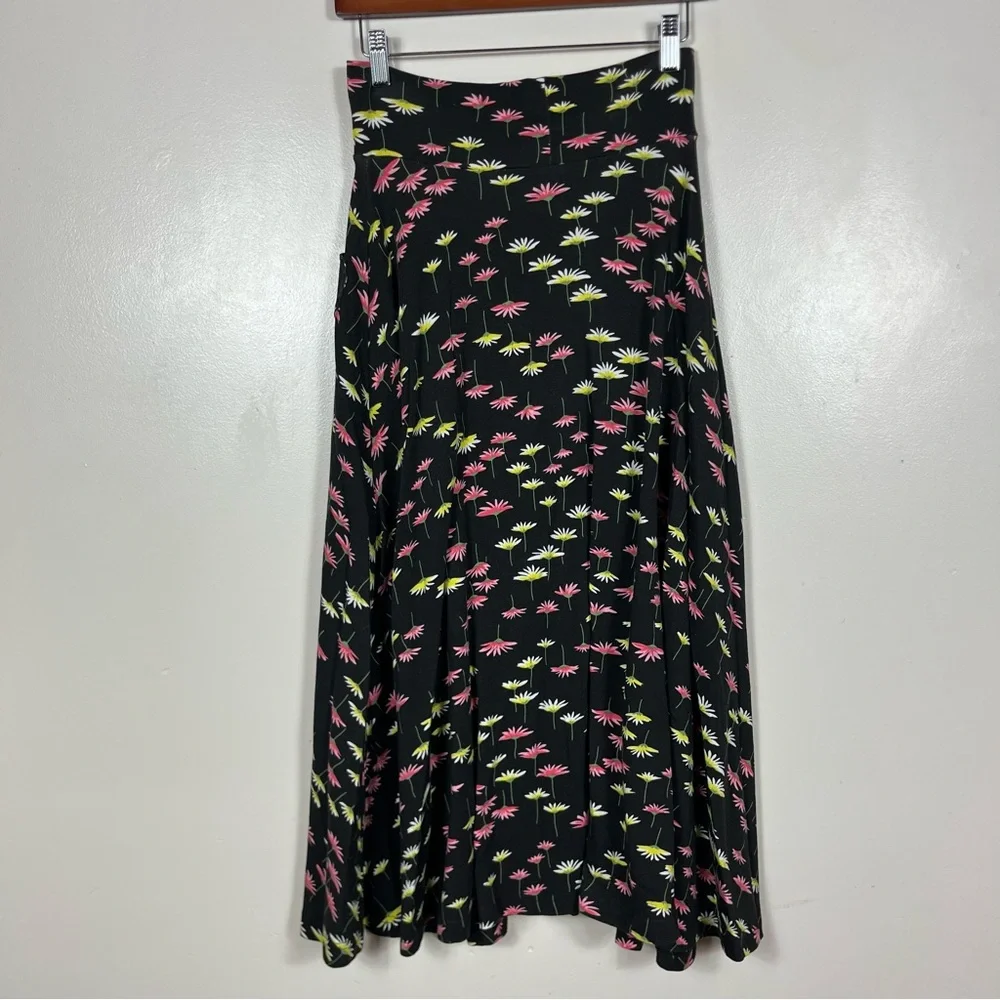 Effie’s Heart Floral Midi Skirt‎ Small Boho Hippie Twee Pockets